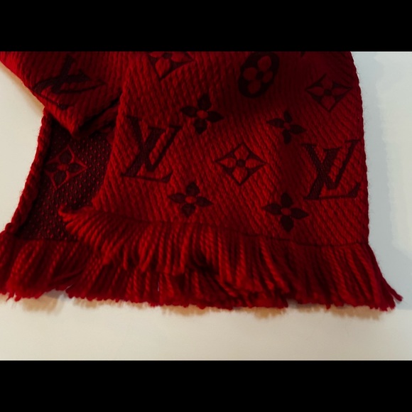 Authentic Louis Vuitton Logomania Red Wool Scarf - Picture 7 of 7
